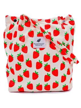 Women's Strawberry Shoulder Bag Buckets Totes Handbag Big Capacity For Work